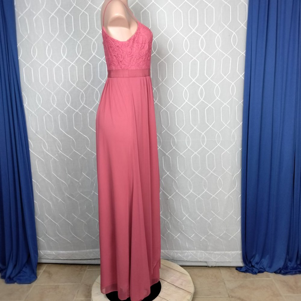 Adriana Papell Gown Salmon Peach Bridesmaid, Prom, evening gown Lace Top8 - Picture 9 of 10
